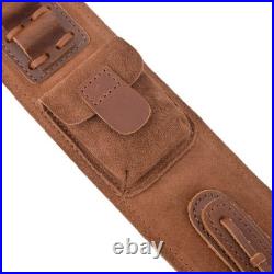 Hunting Set of Leather Rifle Sling, Ammo Buttstock for. 308.45-70.30-06.300win