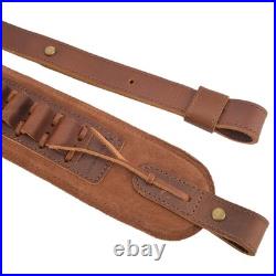 Hunting Set of Leather Rifle Sling, Ammo Buttstock for. 308.45-70.30-06.300win
