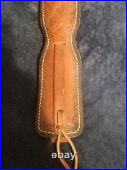 Huntsman's Leather Vintage Rifle And Shotgun Sling Deer and Acorn