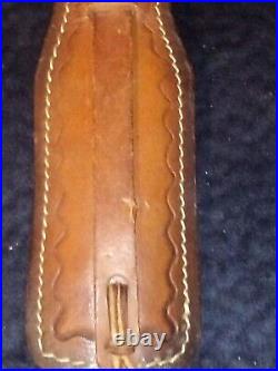 Huntsman's Leather Vintage Rifle And Shotgun Sling Deer and Acorn