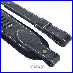 Leather 1 Set. 22LR. 22MAG. 17HMR Rifle Sling with Ammo Holder Buttstock Cover