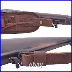 Leather Ammo Holder Rifle Sling For. 308 30/30.357.22mag 12GA Padded Gun Strap