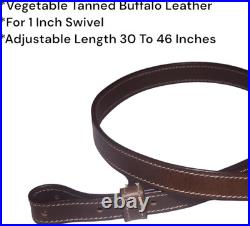 Leather Buffalo Leather Rifle Gun Sling Vintage Brown Crazy Horse/Hand Stitched