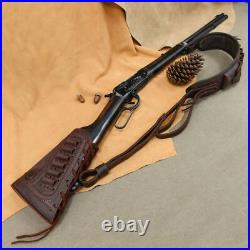 Leather & Canvas Rifle Buttstock with Gun Sling for. 22LR. 30-30 12GA. 30-06 Set