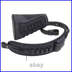 Leather Canvas Rifle Gun Cheek Rest with Sling Combo 12GA. 357.22LR. 45/70