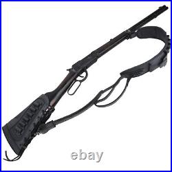 Leather Canvas Rifle Gun Cheek Rest with Sling Combo 12GA. 357.22LR. 45/70