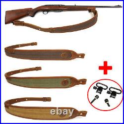 Leather Canvas Rifle Gun Sling with Neoprene Padded Cushion Gun Straps UK Stock