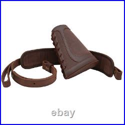 Leather Canvas Rifle/shotgun Cheek Rest Magazine Pouch + Ammo Sling Straps Combo