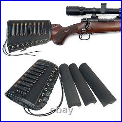 Leather Cheek Rest Rifle Shell Holder with Sling for. 308.30-06.45-70.410GA