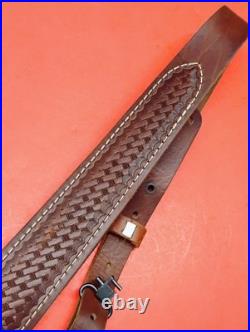 Leather Cobra White Stitch Basketweave Suede Back Sling QD Swivels fit Remington