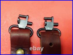 Leather Cobra White Stitch Basketweave Suede Back Sling QD Swivels fit Remington