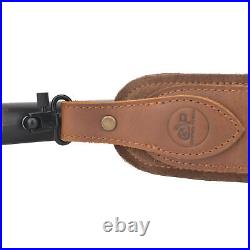 Leather Cowhide Rifle Sling Gun Carry Strap 12GA. 308.22.357 Ammo Slot Adjust