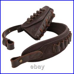 Leather Gun Buttstock Cheek Rest with Sling for. 308.22LR 12GA. 357.44MAG. 45-70