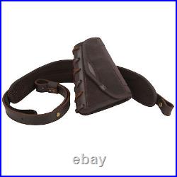 Leather Gun Buttstock Cheek Rest with Sling for. 308.22LR 12GA. 357.44MAG. 45-70