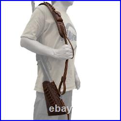 Leather Gun Buttstock Cover Sleeve with Matching Sling. 357.22.45/70.308 12GA