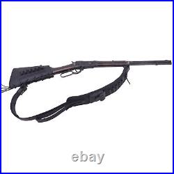 Leather Gun Buttstock with Vintage Gun Sling Shotgun Strap. 308.22LR. 357.30/30