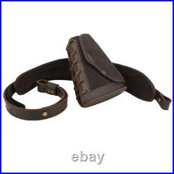 Leather Gun Cheek Rest Riser Stock with Leather Gun Sling. 22MAG. 30-30 12Guage