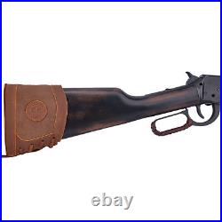 Leather Gun Recoil Pad Stock with Gun Slots Sling. 308.30-30.45/70.22LR 12GA