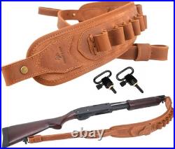 Leather Gun Sling Shell Holder for. 308.357 Hunting Rifle Sling with Handle Str Leather Gun Sling Shell Holder for. 308.357 Hunting Rifle Sling with Handle Str