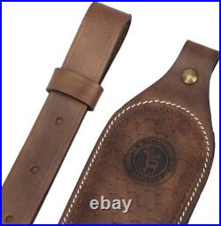 Leather Gun Sling for Shotgun with 12 Gauge Shell Ammo Holder and Swivels