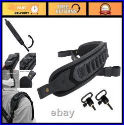 Leather Gun Sling with Shell Holder & Handle Strap for Hunting Rifles. 308.357