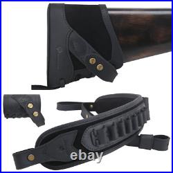 Leather Hunting Rifle Buttstock with Gun Sling for. 30/30.308.22MAG No Drill