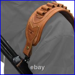 Leather Rifle Ammo Buttstock, Shell Holder Sling Hunting Set for. 22 12GA. 30-06