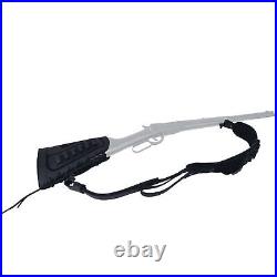 Leather Rifle Buttstock, Ammo Carry Sling for. 22LR. 30-06 12GA 16GA. 30-30 Set