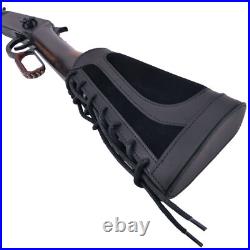 Leather Rifle Buttstock Cover with Ammo Holder Sling for. 357.30-30.300win 20GA