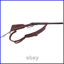 Leather Rifle Buttstock Cover with Match Gun Sling. 308.22LR. 30/30 12GA 410GA