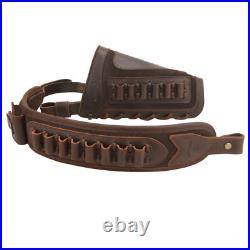 Leather Rifle Buttstock Wirh Shell Slots Sling for. 308.22MAG 12GA. 357.30/30