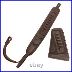 Leather Rifle Buttstock Wirh Shell Slots Sling for. 308.22MAG 12GA. 357.30/30