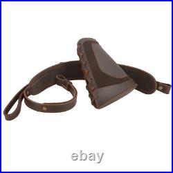 Leather Rifle Buttstock Wirh Shell Slots Sling for. 308.22MAG 12GA. 357.30/30