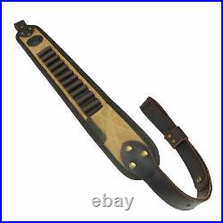 Leather Rifle Buttstock With Gun Ammo Sling Straps for. 300.308.30-06 45-70