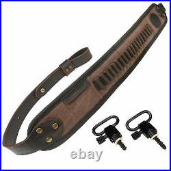Leather Rifle Buttstock With Shell Holder For. 22 LR. 17HMR + Canvas Rifle Sling