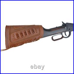 Leather Rifle Buttstock with 1 Wide Gun Sling Swivels for. 308.35 12GA. 22.44MAG