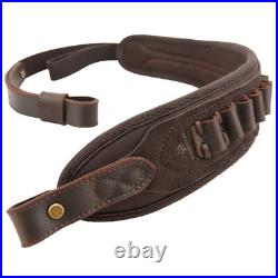 Leather Rifle Buttstock with No Drill Shell Holder Gun Sling. 308.30/30.22