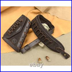 Leather Rifle Carry Sling, Gun Cheek Rest Hunting Set for. 30-06.22LR 12GA. 30-30 Leather Rifle Carry Sling, Gun Cheek Rest Hunting Set for. 30-06.22LR 12GA. 30-30