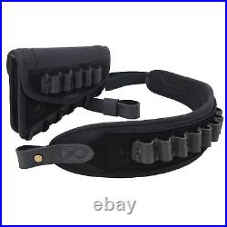 Leather Rifle Cheek Rest, Matched Gun Carry Strap for 12GA. 22MAG. 300win. 30-30