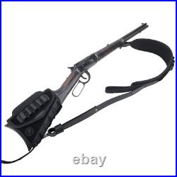 Leather Rifle Cheek Rest, Matched Gun Carry Strap for 12GA. 22MAG. 300win. 30-30
