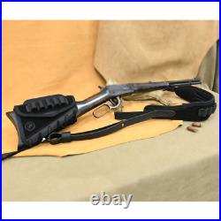 Leather Rifle Cheek Rest, Matched Gun Carry Strap for 12GA. 22MAG. 300win. 30-30