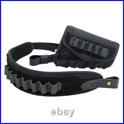 Leather Rifle Cheek Rest Pad, Shell Holder Sling Set for 12GA. 22MAG. 30-06.357