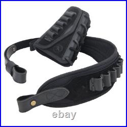Leather Rifle Cheek Rest Pad, Shell Holder Sling Set for 12GA. 22MAG. 30-06.357