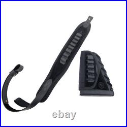 Leather Rifle Gun Sling, Ammo Buttstock Hunting Set for. 30-06.22MAG 12GA. 30-30