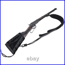 Leather Rifle Gun Sling, Ammo Buttstock Hunting Set for. 30-06.22MAG 12GA. 30-30