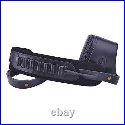 Leather Rifle Gun Stock Cover Buttstock With Sling For. 308.30/30.22LR 12GA