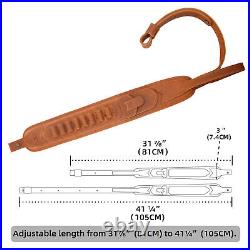 Leather Rifle Shell Holder Sling Shotgun Ammo Strap for. 308.22LR. 30-30 12GA