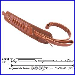 Leather Rifle Shell Holder Sling Shotgun Shoulder Strap for. 22LR 16GA 20GA