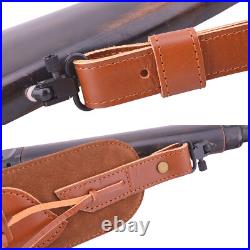 Leather Rifle Shell Holder Sling Shotgun Shoulder Strap for. 22LR 16GA 20GA