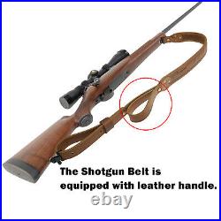 Leather Rifle Sling Adjustable Shooting Belt Holder for Rifle Padded Anti Slip